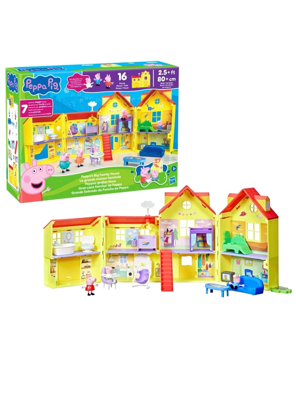 Peppa Pig Big Family House Fold-Out Playset with Baby Evie *NEW*